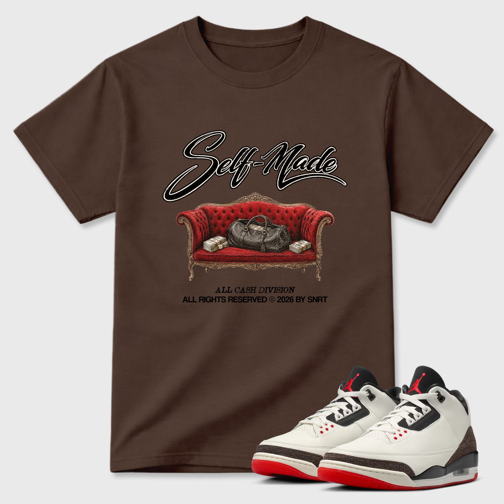 Sneaker match tees – Sneaker Tees To Match Air Jordan 3 World's Best Dad Shoes – Self Made Tee Dark Chocolate 1
