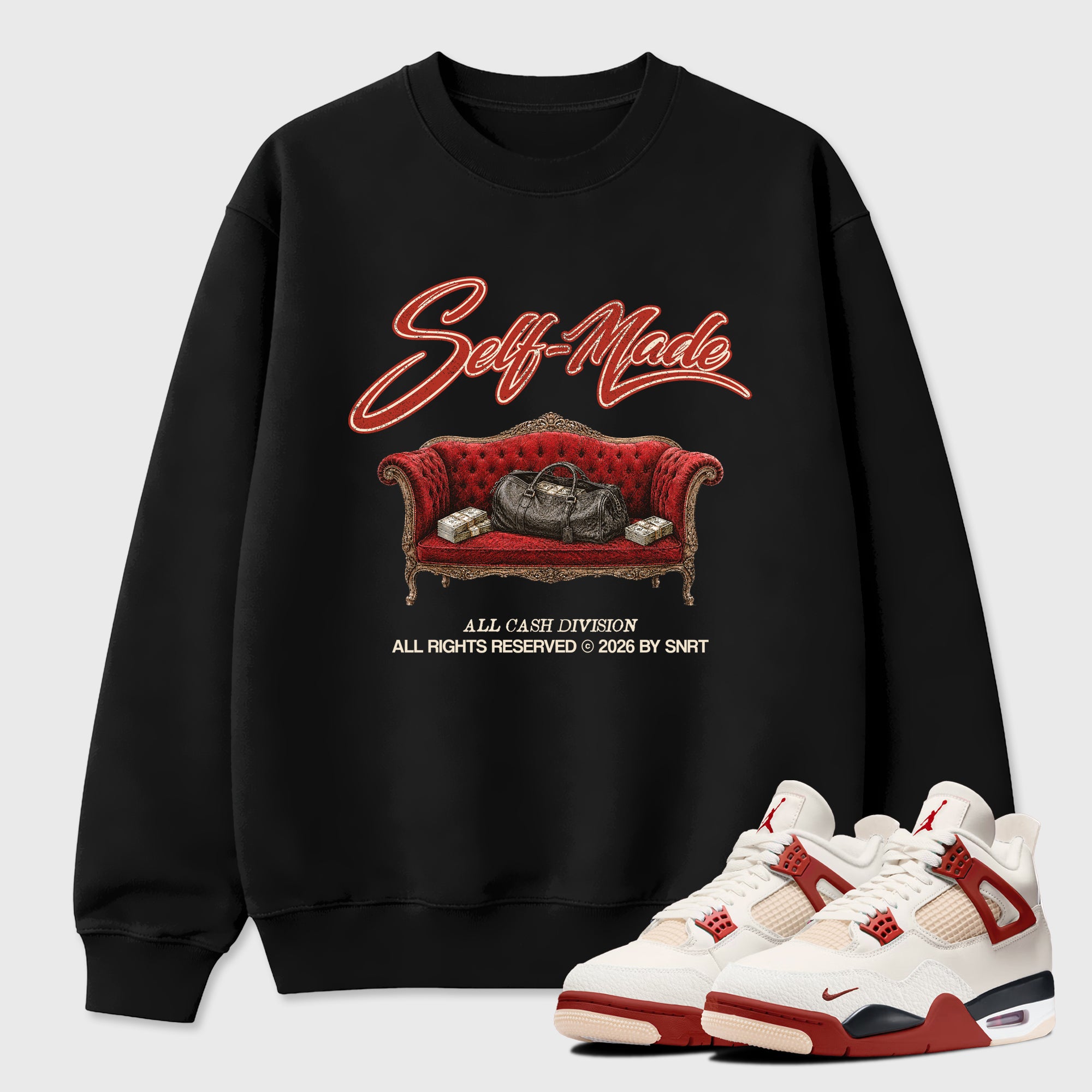 Sneaker match tees – Sneaker Tees To Match Air Jordan 4 Brick After Brick Shoes – Self Made Tee Black 1