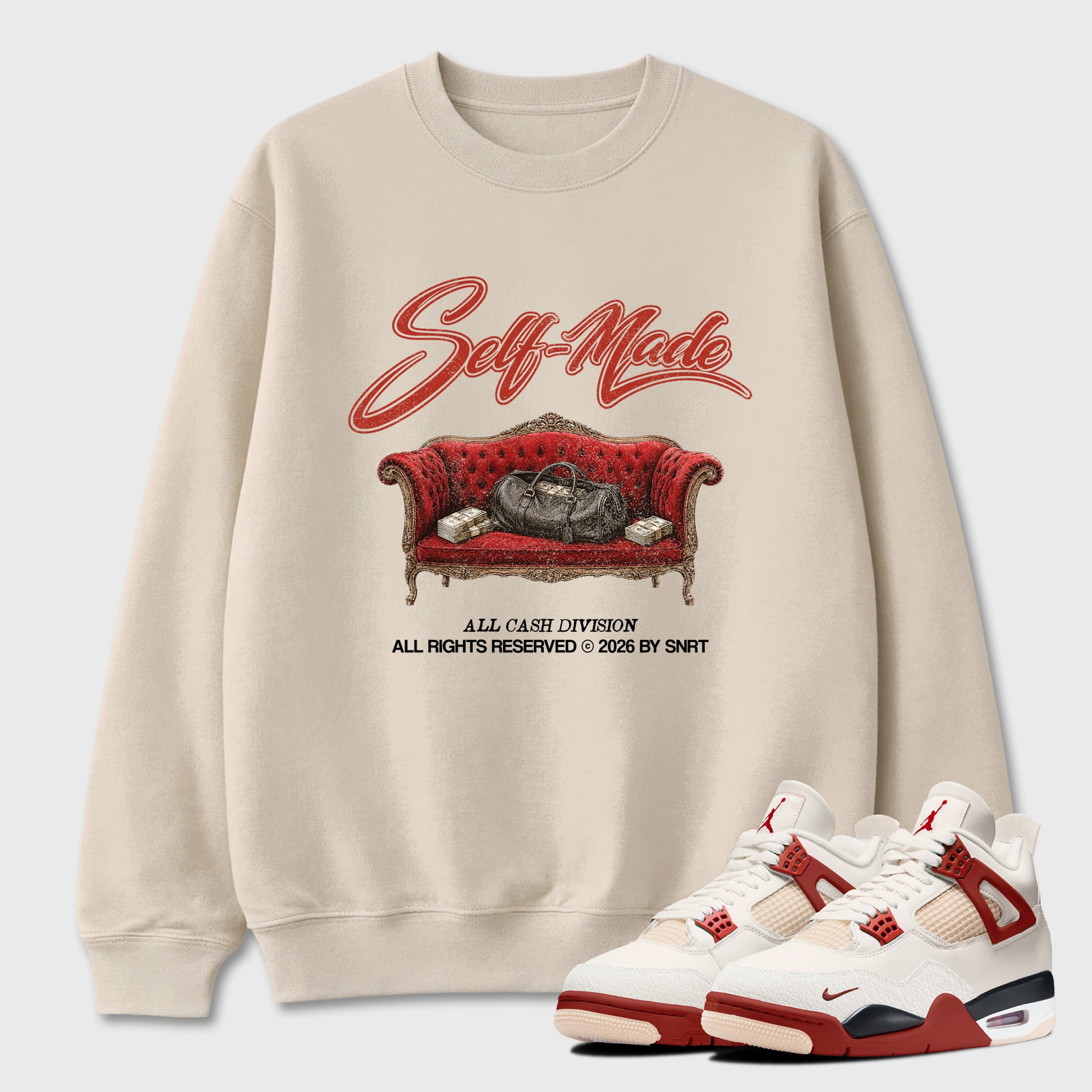 Sneaker match tees – Sneaker Tees To Match Air Jordan 4 Brick After Brick Shoes – Self Made Tee Natural 1