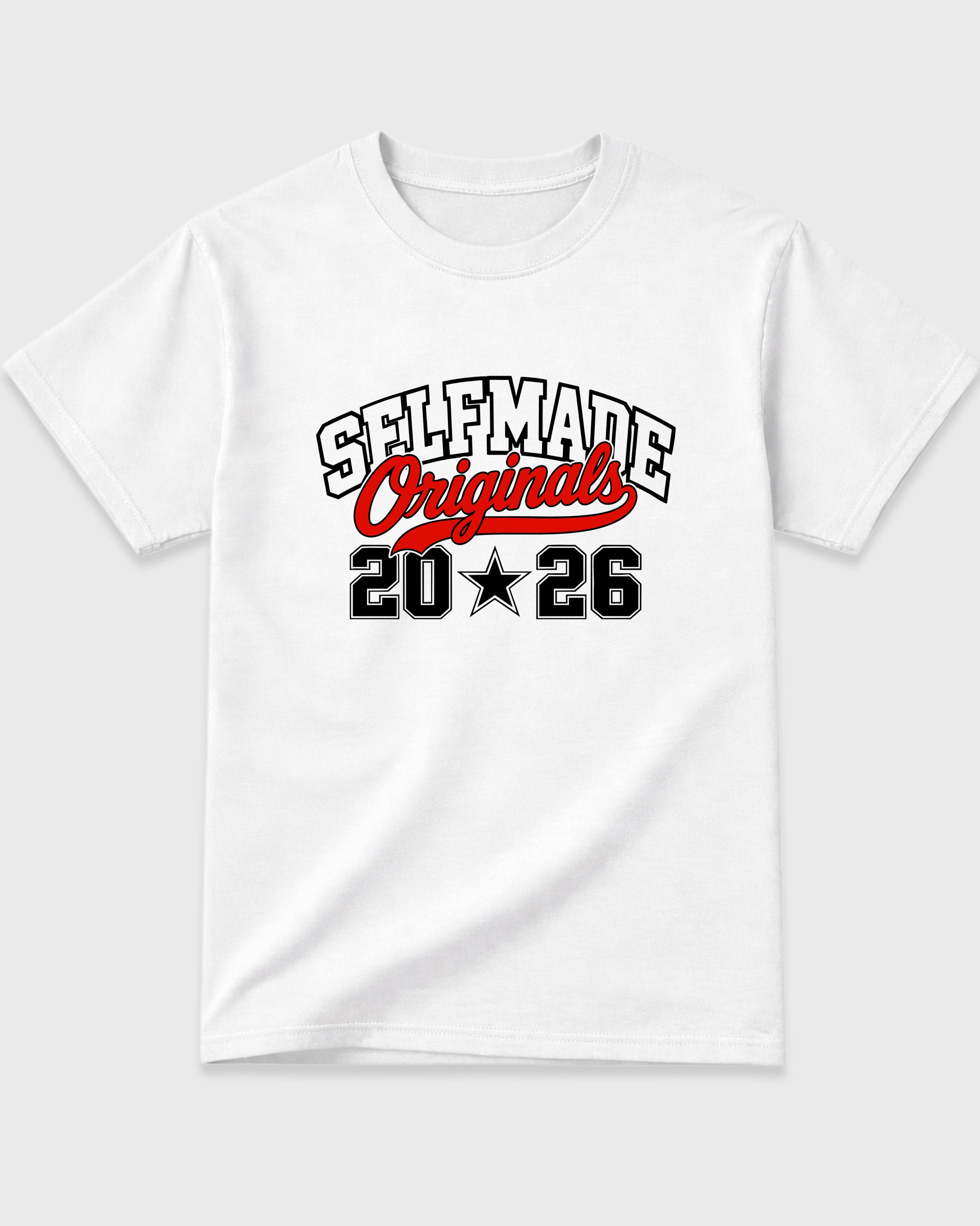 Self Made Originals Graphic T-Shirt featuring original streetwear artwork designed to match the Air Jordan 6 White Infrared. White 2 Graphic T-Shirt.