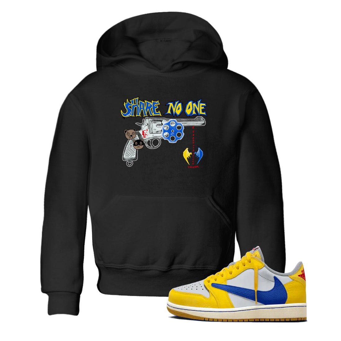 1s Travis Scott Canary shirt to match jordans Share No One sneaker tees Air Jordan 1 Travis Scott Canary SNRT sneaker release tees baby toddler Black 1 cotton Shirt