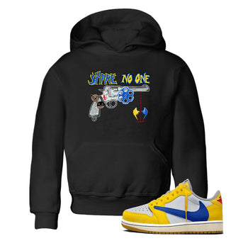1s Travis Scott Canary shirt to match jordans Share No One sneaker tees Air Jordan 1 Travis Scott Canary SNRT sneaker release tees baby toddler Black 1 cotton Shirt