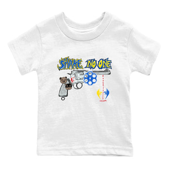 1s Travis Scott Canary shirt to match jordans Share No One sneaker tees Air Jordan 1 Travis Scott Canary SNRT sneaker release tees baby toddler White 2 cotton Shirt