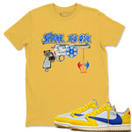 1s Travis Scott Canary shirt to match jordans Share No One sneaker tees Air Jordan 1 Travis Scott Canary SNRT Sneaker Release Tees unisex cotton Daisy 1 crew neck shirt