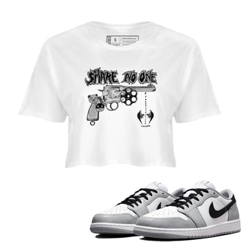 AJ1 Wolf Grey shirts to match jordans Share No One sneaker match tees Air Jordan 1 Wolf Grey SNRT Sneaker Tees streetwear brand White 1 crop tee
