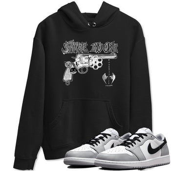 AJ1 Wolf Grey shirts to match jordans Share No One sneaker match tees Air Jordan 1 Wolf Grey SNRT Sneaker Tees streetwear brand Black 1 unisex cotton tee
