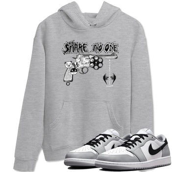 AJ1 Wolf Grey shirts to match jordans Share No One sneaker match tees Air Jordan 1 Wolf Grey SNRT Sneaker Tees streetwear brand Heather Grey 1 unisex cotton tee