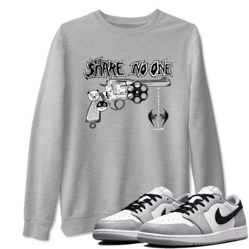 AJ1 Wolf Grey shirts to match jordans Share No One sneaker match tees Air Jordan 1 Wolf Grey SNRT Sneaker Tees streetwear brand Heather Grey 1 unisex cotton tee