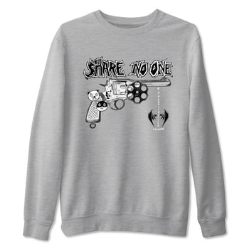 AJ1 Wolf Grey shirts to match jordans Share No One sneaker match tees Air Jordan 1 Wolf Grey SNRT Sneaker Tees streetwear brand Heather Grey 2 unisex cotton tee