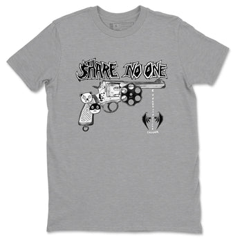 AJ1 Wolf Grey shirts to match jordans Share No One sneaker match tees Air Jordan 1 Wolf Grey SNRT Sneaker Tees streetwear brand Heather Grey 2 unisex cotton tee