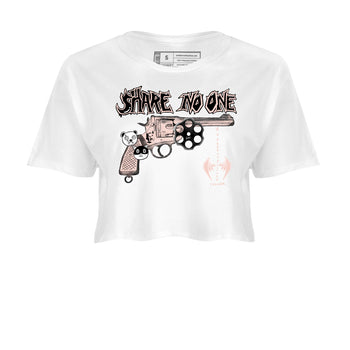 11s Legend Pink shirt to match jordans Share No One sneaker tees Air Jordan 11 Legend Pink SNRT Sneaker Release Tees White 2 crop length shirt
