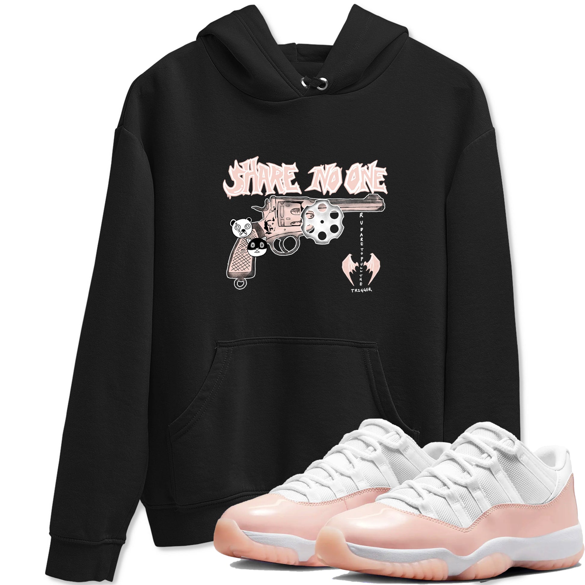 11s Legend Pink shirt to match jordans Share No One sneaker tees Air Jordan 11 Legend Pink SNRT Sneaker Release Tees unisex cotton Black 1 crew neck shirt