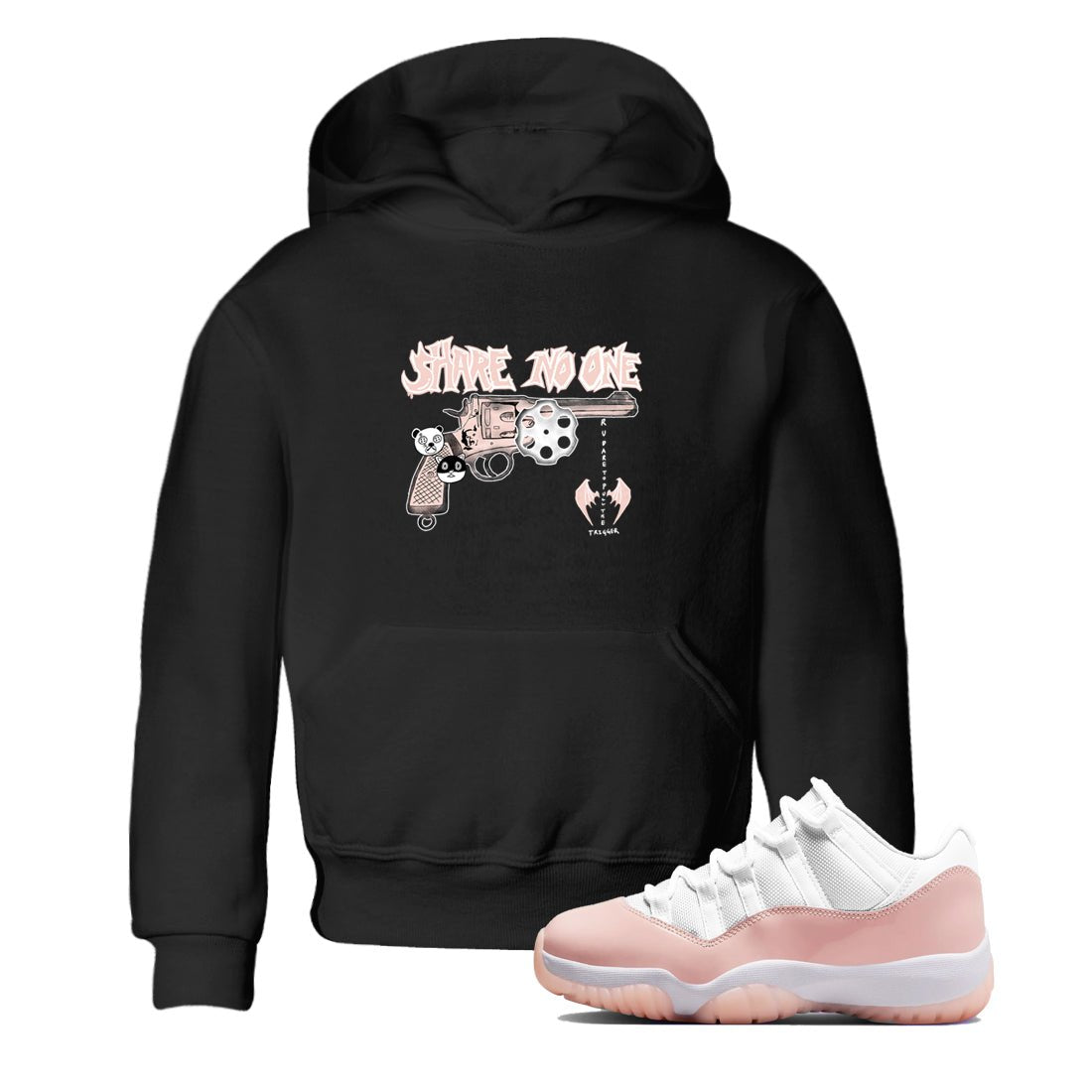 11s Legend Pink shirt to match jordans Share No One sneaker tees Air Jordan 11 Legend Pink SNRT sneaker release tees baby toddler Black 1 cotton Shirt
