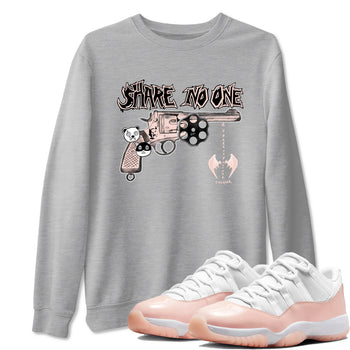 11s Legend Pink shirt to match jordans Share No One sneaker tees Air Jordan 11 Legend Pink SNRT Sneaker Release Tees unisex cotton Heather Grey 1 crew neck shirt