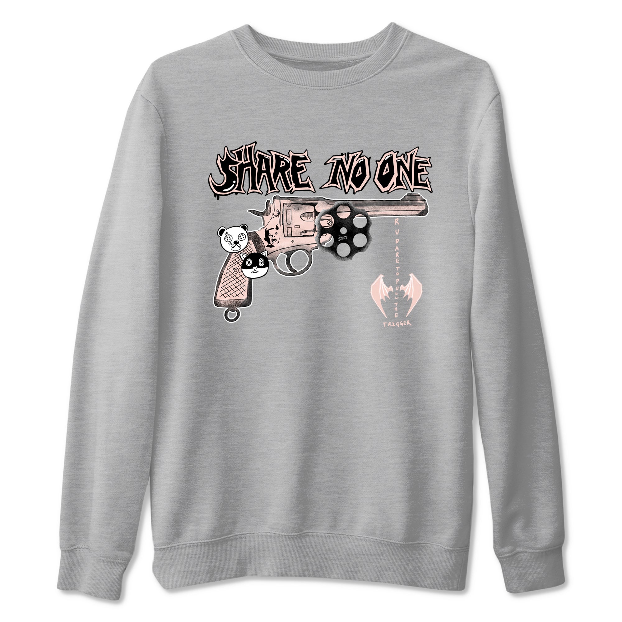 11s Legend Pink shirt to match jordans Share No One sneaker tees Air Jordan 11 Legend Pink SNRT Sneaker Release Tees unisex cotton Heather Grey 2 crew neck shirt