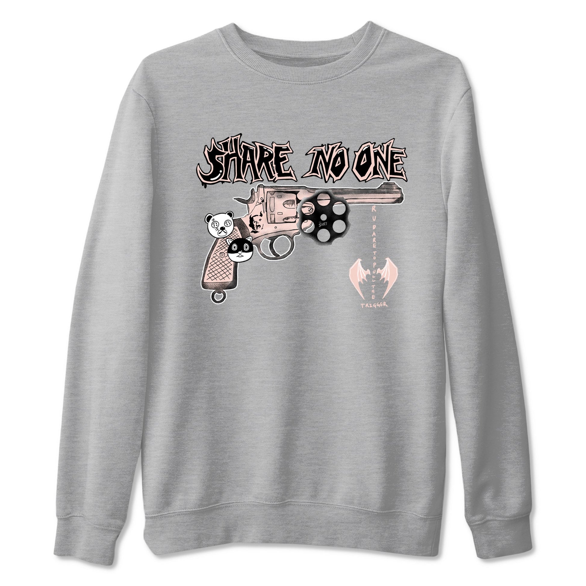 11s Legend Pink shirt to match jordans Share No One sneaker tees Air Jordan 11 Legend Pink SNRT Sneaker Release Tees unisex cotton Heather Grey 2 crew neck shirt