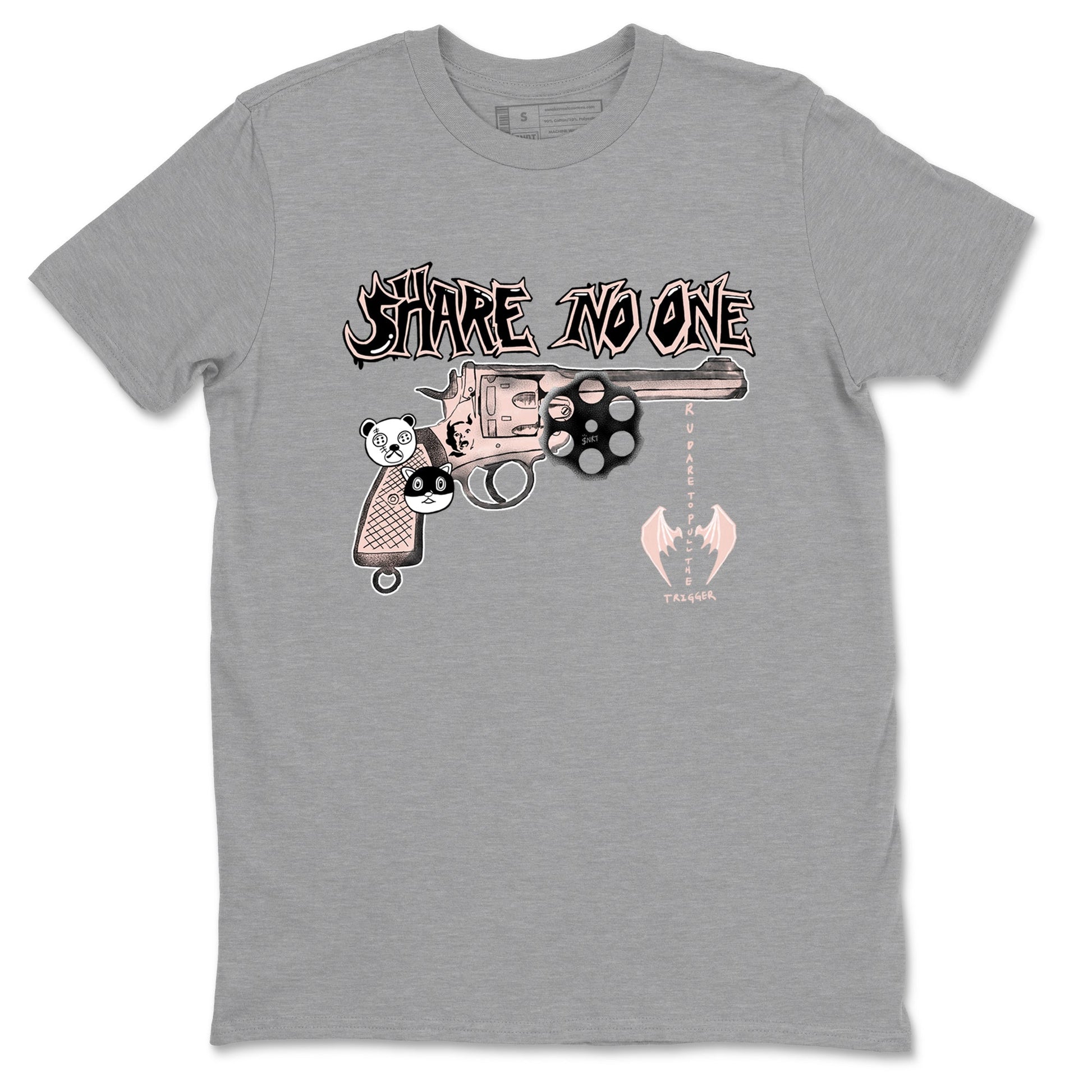 11s Legend Pink shirt to match jordans Share No One sneaker tees Air Jordan 11 Legend Pink SNRT Sneaker Release Tees unisex cotton Heather Grey 2 crew neck shirt