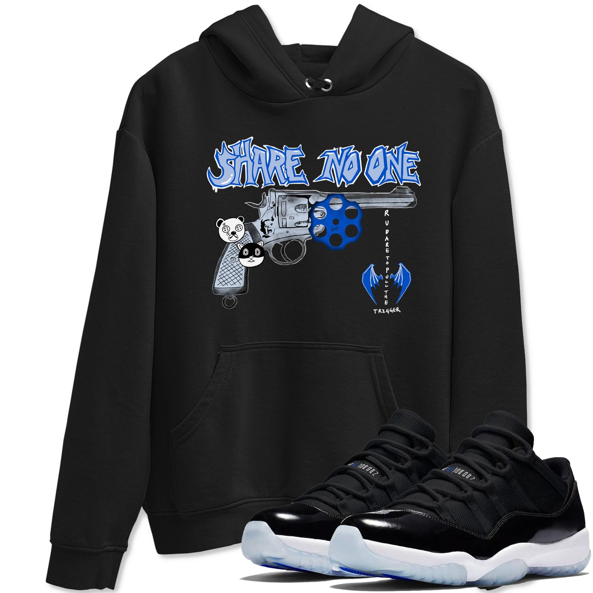 Air Jordan 11 Low Space shirt to match jordans Share No One sneaker tees Air Jordan 11 Low Space SNRT Sneaker Release Tees unisex cotton Black 1 crew neck shirt