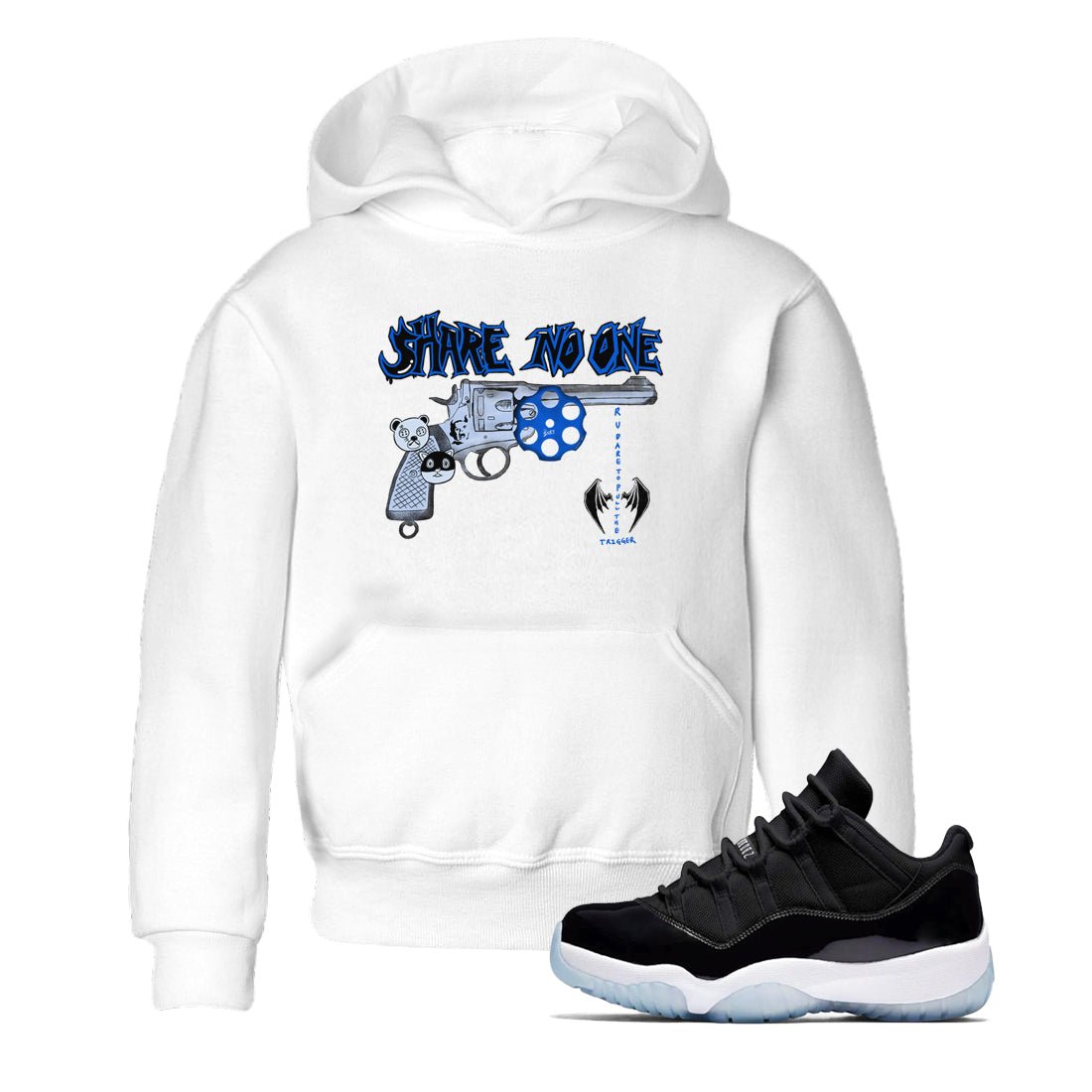 Air Jordan 11 Low Space shirt to match jordans Share No One sneaker tees Air Jordan 11 Low Space SNRT sneaker release tees baby toddler White 1 cotton Shirt