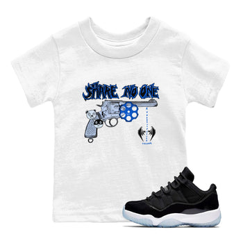 Air Jordan 11 Low Space shirt to match jordans Share No One sneaker tees Air Jordan 11 Low Space SNRT sneaker release tees baby toddler White 1 cotton Shirt