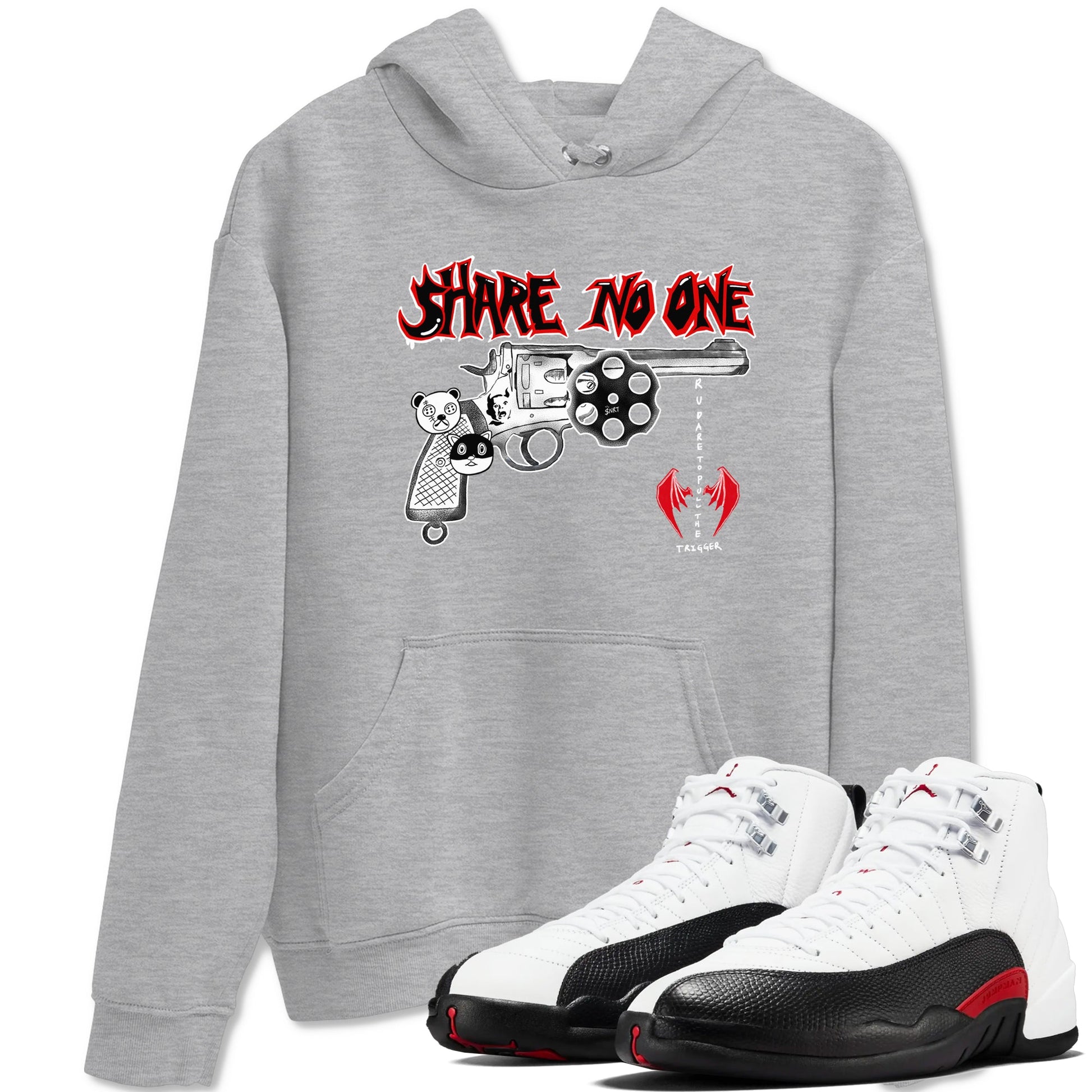 AJ12 Taxi Flip shirt to match jordans Share No One sneaker tees Air Jordan 12 Taxi Flip SNRT Sneaker Release Tees unisex cotton Heather Grey 1 crew neck shirt