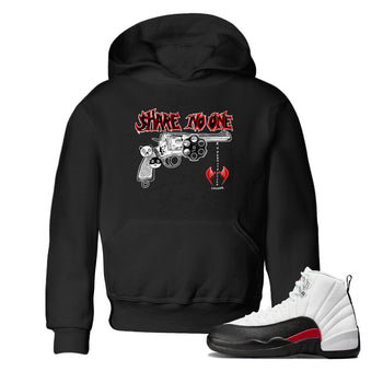 AJ12 Taxi Flip shirt to match jordans Share No One sneaker tees Air Jordan 12 Taxi Flip SNRT sneaker release tees baby toddler Black 1 cotton Shirt