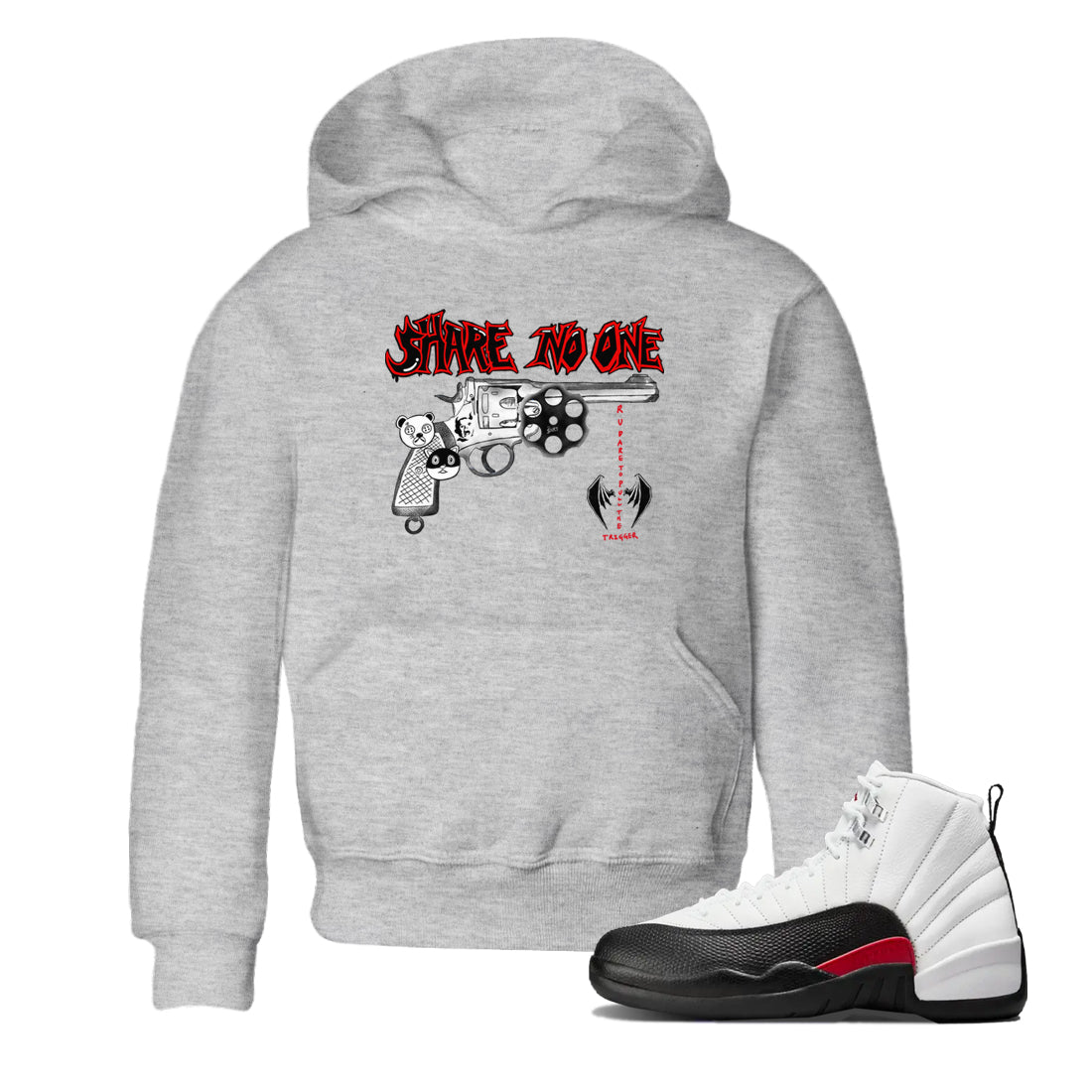 AJ12 Taxi Flip shirt to match jordans Share No One sneaker tees Air Jordan 12 Taxi Flip SNRT sneaker release tees baby toddler Heather Grey 1 cotton Shirt