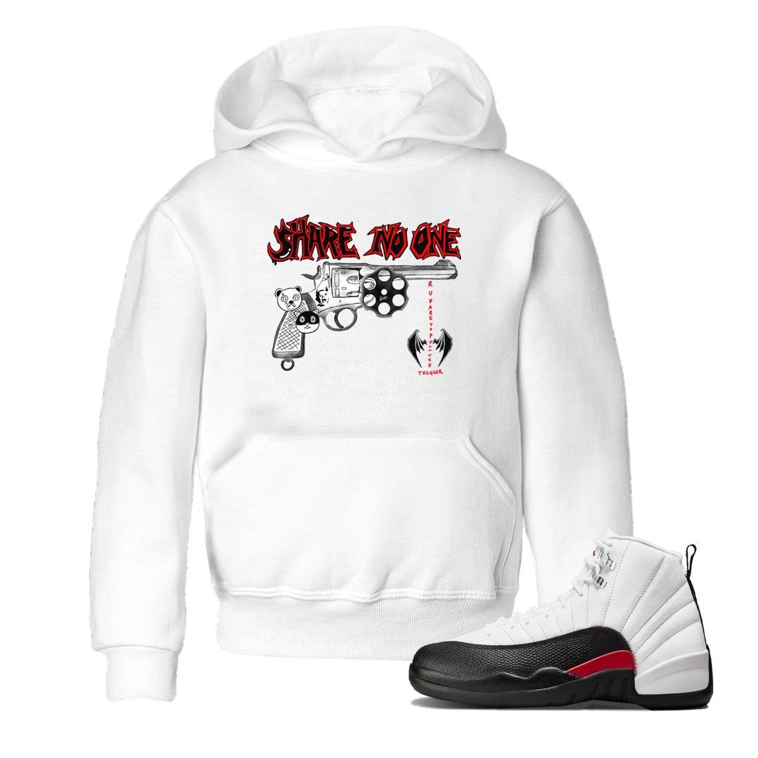 AJ12 Taxi Flip shirt to match jordans Share No One sneaker tees Air Jordan 12 Taxi Flip SNRT sneaker release tees baby toddler White 1 cotton Shirt