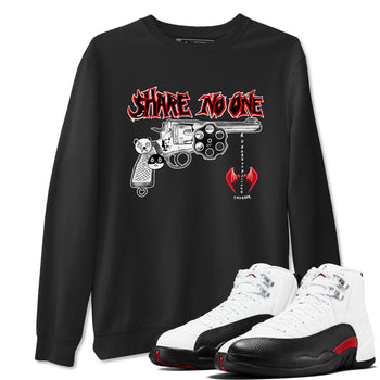 AJ12 Taxi Flip shirt to match jordans Share No One sneaker tees Air Jordan 12 Taxi Flip SNRT Sneaker Release Tees unisex cotton Black 1 crew neck shirt