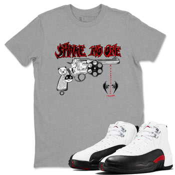 AJ12 Taxi Flip shirt to match jordans Share No One sneaker tees Air Jordan 12 Taxi Flip SNRT Sneaker Release Tees unisex cotton Heather Grey 1 crew neck shirt
