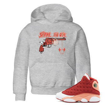 AJ13 Dune Red shirts to match jordans Share No One sneaker match tees Air Jordan 13 Dune Red SNRT Sneaker Tees streetwear brand Baby and Youth Heather Grey 1 cotton tee