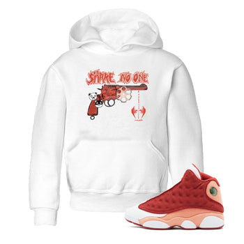 AJ13 Dune Red shirts to match jordans Share No One sneaker match tees Air Jordan 13 Dune Red SNRT Sneaker Tees streetwear brand Baby and Youth White 1 cotton tee