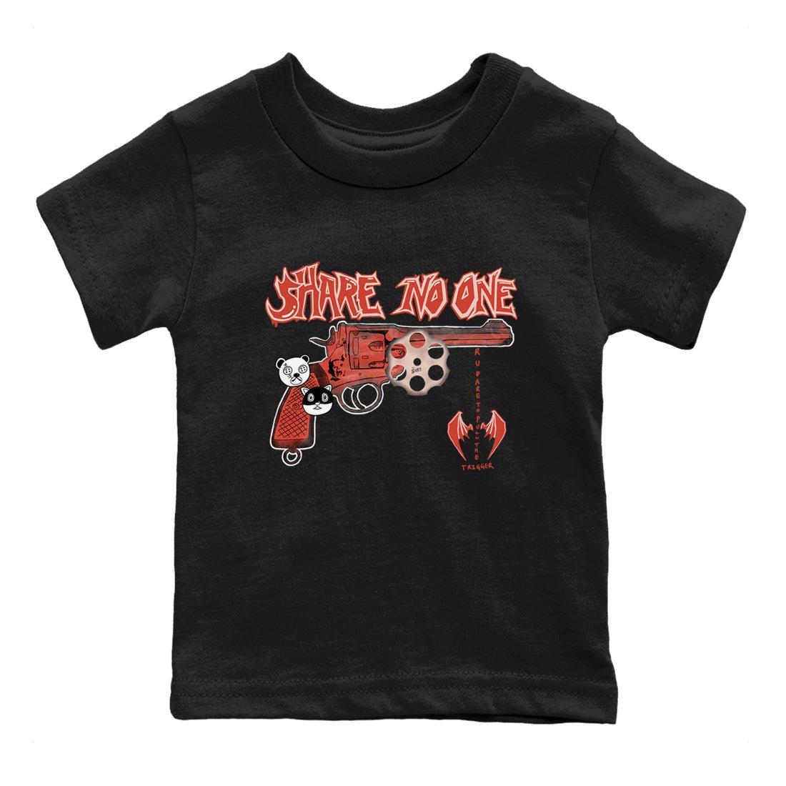 AJ13 Dune Red shirts to match jordans Share No One sneaker match tees Air Jordan 13 Dune Red SNRT Sneaker Tees streetwear brand Baby and Youth Black 2 cotton tee