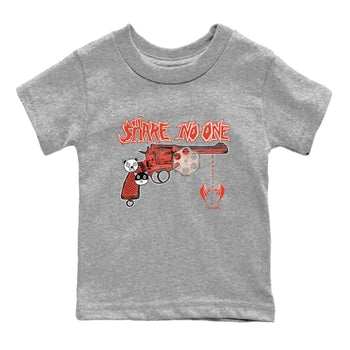 AJ13 Dune Red shirts to match jordans Share No One sneaker match tees Air Jordan 13 Dune Red SNRT Sneaker Tees streetwear brand Baby and Youth Heather Grey 2 cotton tee