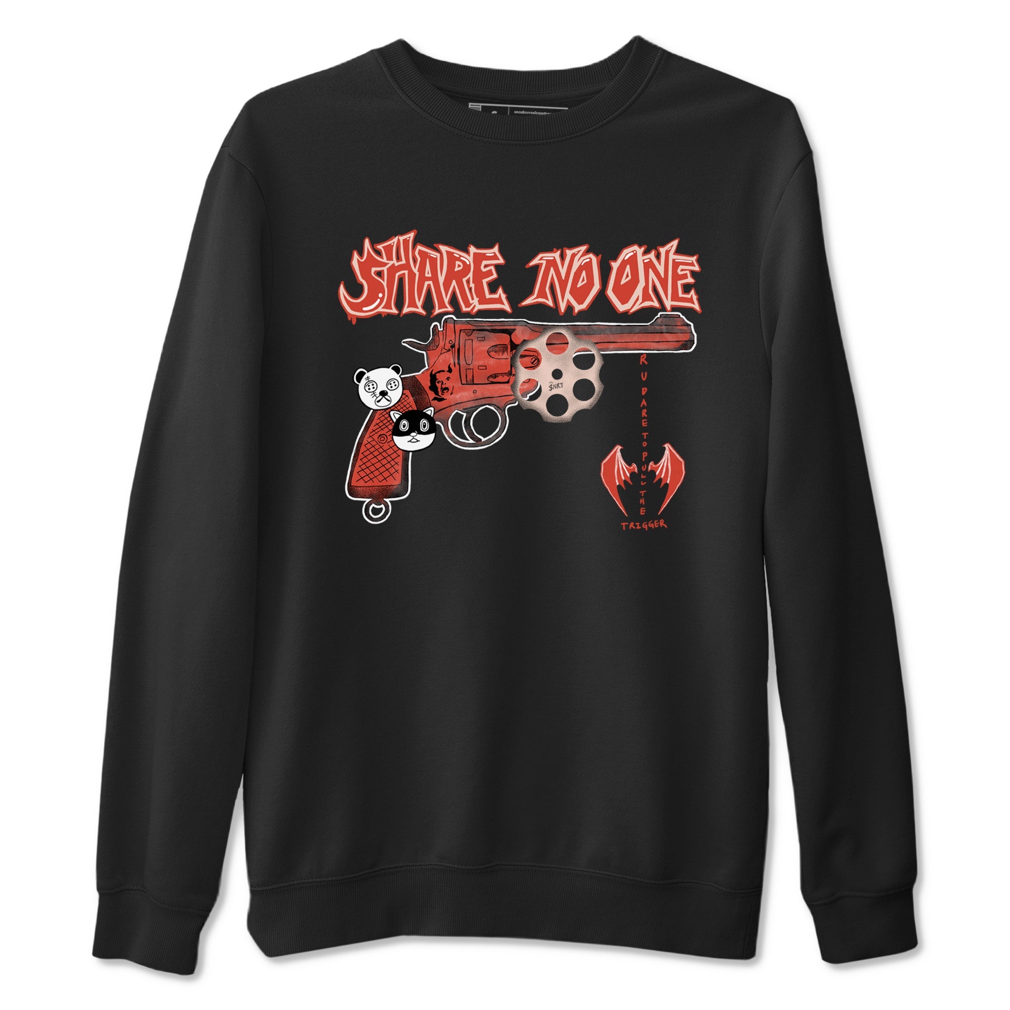 AJ13 Dune Red shirts to match jordans Share No One sneaker match tees Air Jordan 13 Dune Red SNRT Sneaker Tees streetwear brand Black 2 unisex cotton tee