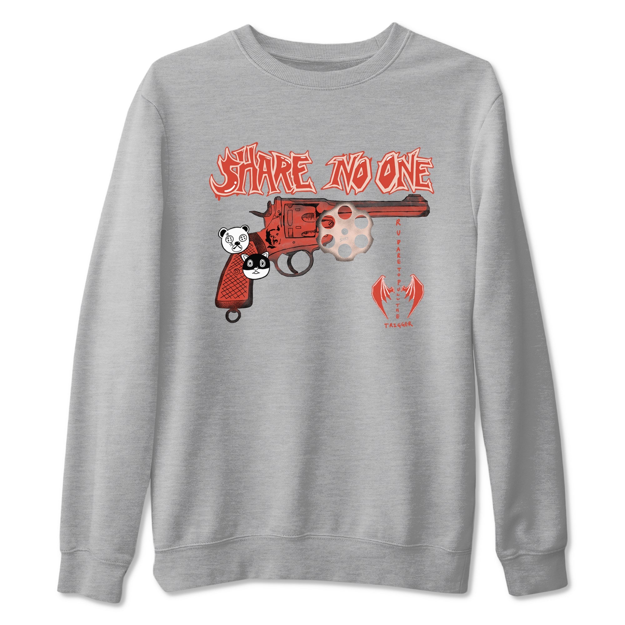 AJ13 Dune Red shirts to match jordans Share No One sneaker match tees Air Jordan 13 Dune Red SNRT Sneaker Tees streetwear brand Heather Grey 2 unisex cotton tee