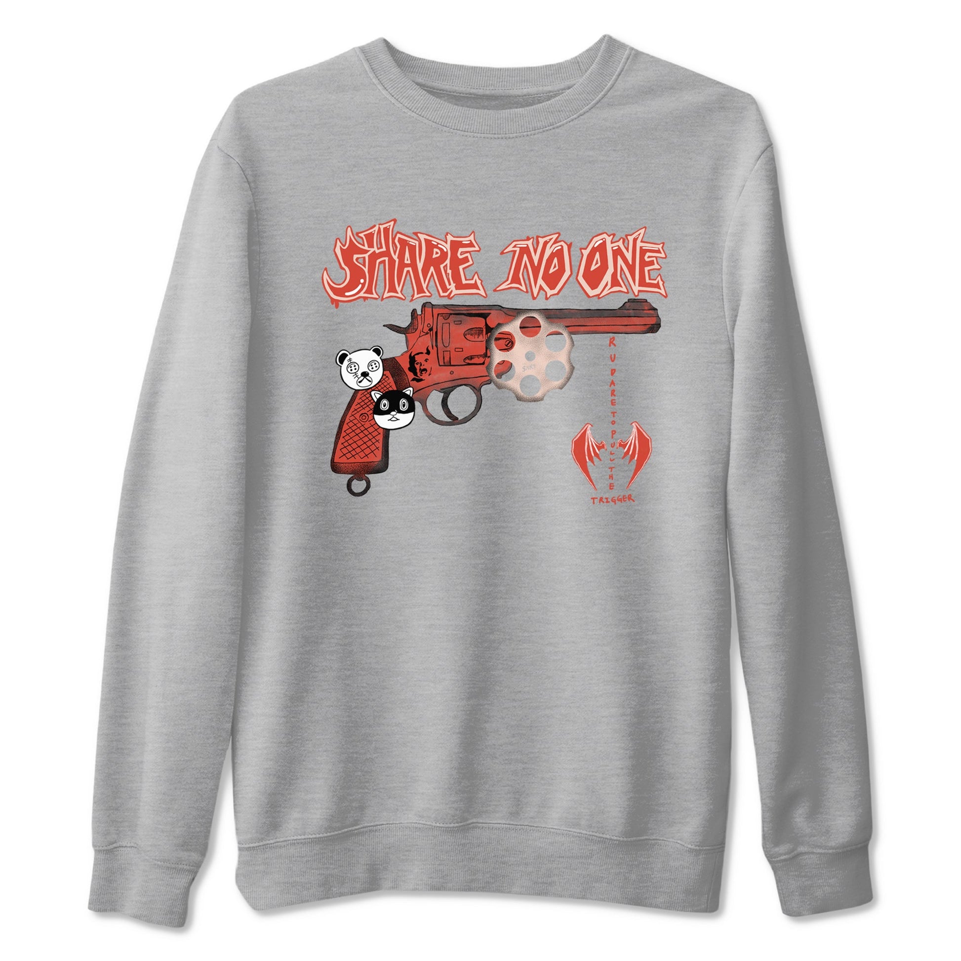 AJ13 Dune Red shirts to match jordans Share No One sneaker match tees Air Jordan 13 Dune Red SNRT Sneaker Tees streetwear brand Heather Grey 2 unisex cotton tee