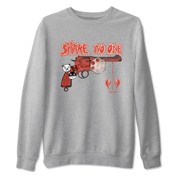 AJ13 Dune Red shirts to match jordans Share No One sneaker match tees Air Jordan 13 Dune Red SNRT Sneaker Tees streetwear brand Heather Grey 2 unisex cotton tee