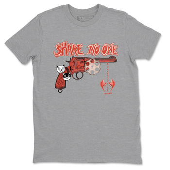 AJ13 Dune Red shirts to match jordans Share No One sneaker match tees Air Jordan 13 Dune Red SNRT Sneaker Tees streetwear brand Heather Grey 2 unisex cotton tee