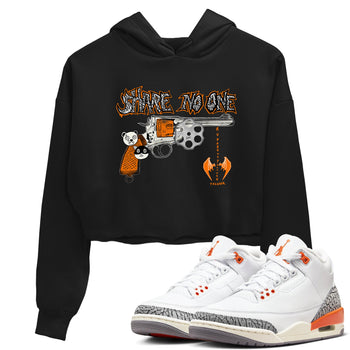 3s Georgia Peach shirt to match jordans Share No One sneaker tees Air Jordan 3 Georgia Peach SNRT Sneaker Release Tees Black 1 crop length shirt