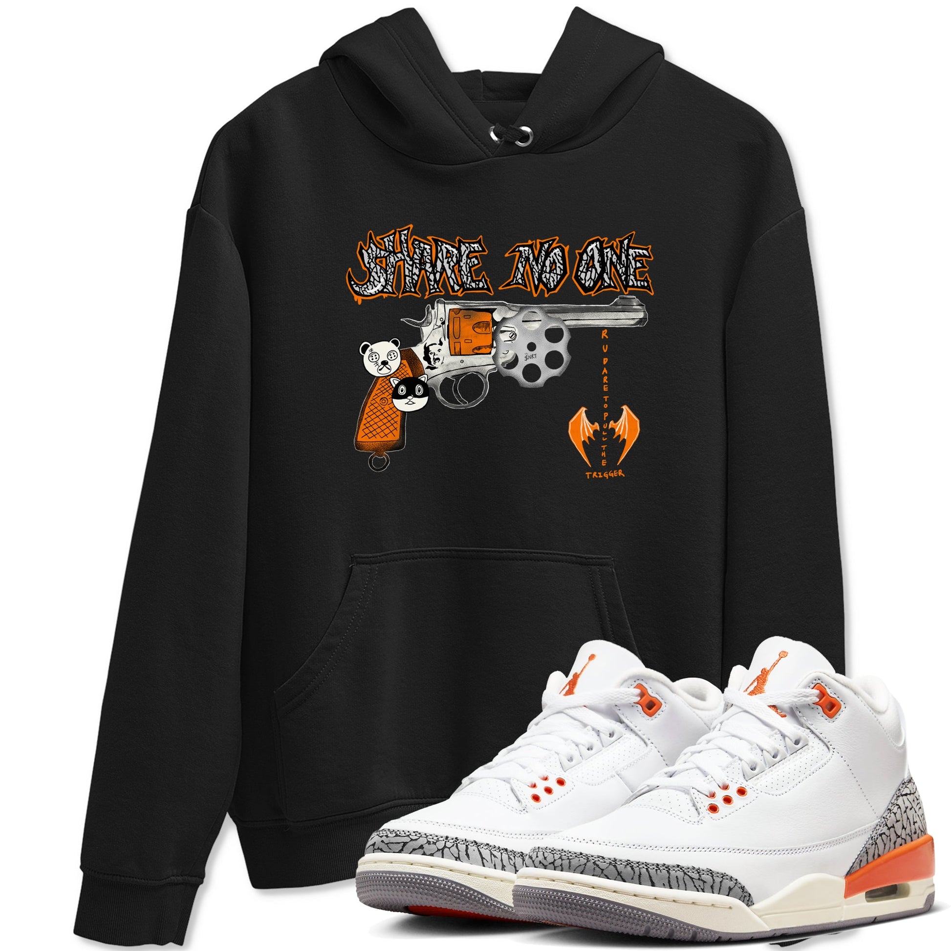 3s Georgia Peach shirt to match jordans Share No One sneaker tees Air Jordan 3 Georgia Peach SNRT Sneaker Release Tees unisex cotton Black 1 crew neck shirt