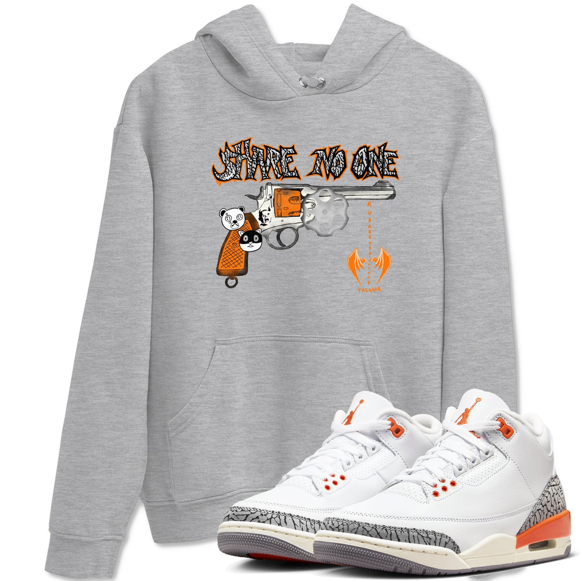 3s Georgia Peach shirt to match jordans Share No One sneaker tees Air Jordan 3 Georgia Peach SNRT Sneaker Release Tees unisex cotton Heather Grey 1 crew neck shirt