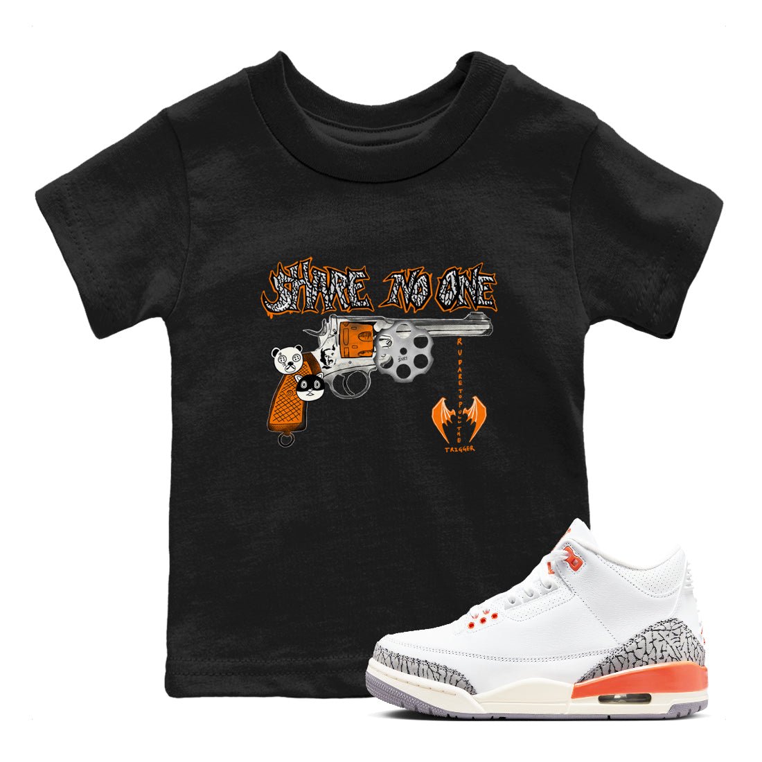 3s Georgia Peach shirt to match jordans Share No One sneaker tees Air Jordan 3 Georgia Peach SNRT sneaker release tees baby toddler Black 1 cotton Shirt