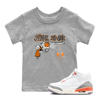3s Georgia Peach shirt to match jordans Share No One sneaker tees Air Jordan 3 Georgia Peach SNRT sneaker release tees baby toddler Heather Grey 1 cotton Shirt