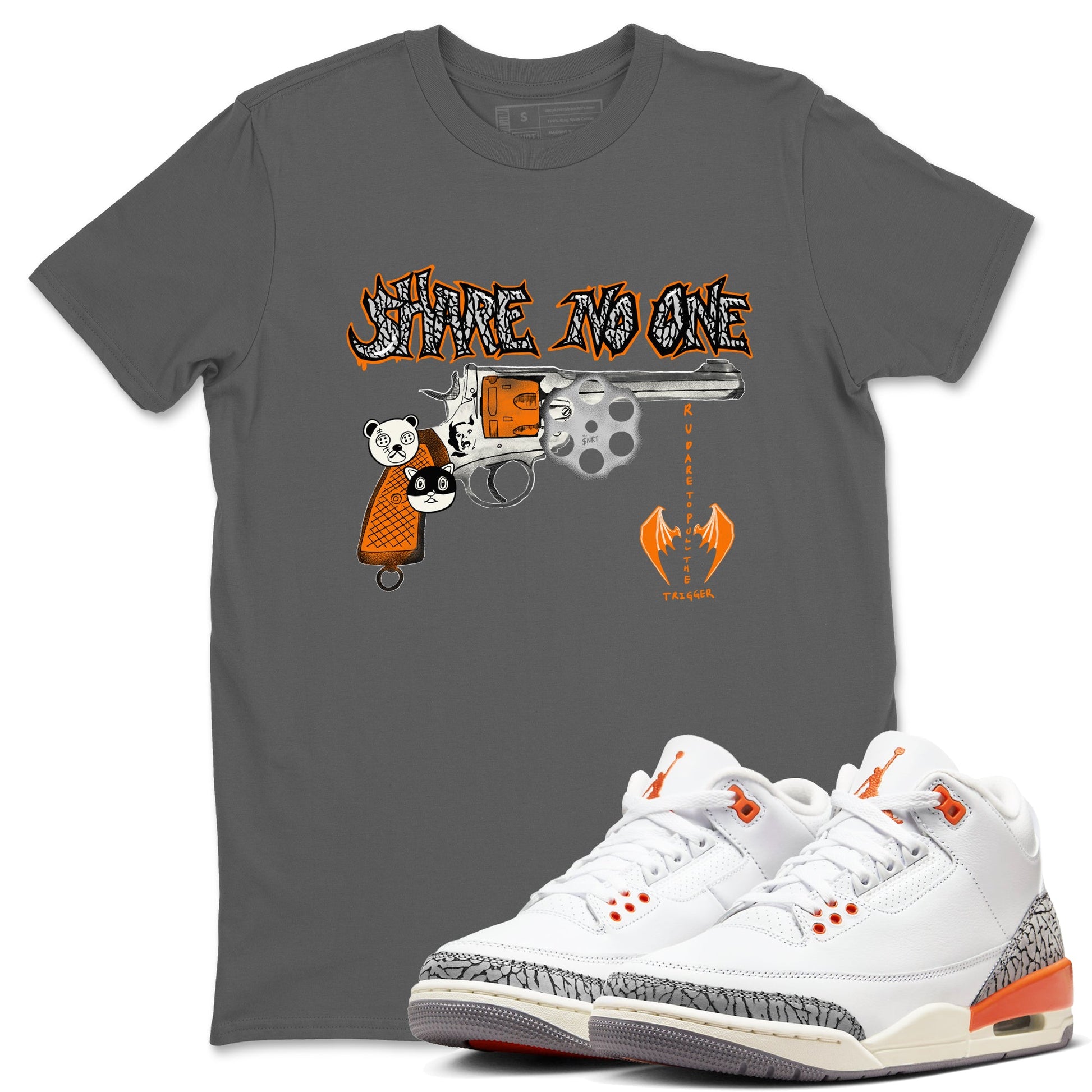 3s Georgia Peach shirt to match jordans Share No One sneaker tees Air Jordan 3 Georgia Peach SNRT Sneaker Release Tees unisex cotton Cool Grey 1 crew neck shirt