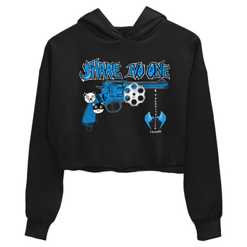 Air Jordan 4 Military Blue shirt to match jordans Share No One sneaker tees Air Jordan 4 Military Blue SNRT Sneaker Release Tees Black 2 crop length shirt