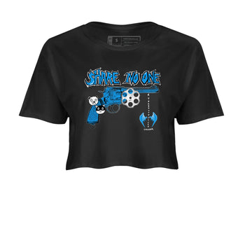 Air Jordan 4 Military Blue shirt to match jordans Share No One sneaker tees Air Jordan 4 Military Blue SNRT Sneaker Release Tees Black 2 crop length shirt