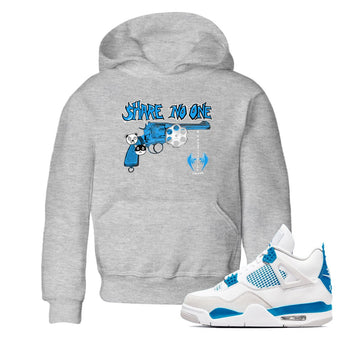 Air Jordan 4 Military Blue shirt to match jordans Share No One sneaker tees Air Jordan 4 Military Blue SNRT sneaker release tees baby toddler Heather Grey 1 cotton Shirt