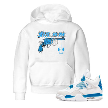 Air Jordan 4 Military Blue shirt to match jordans Share No One sneaker tees Air Jordan 4 Military Blue SNRT sneaker release tees baby toddler White 1 cotton Shirt