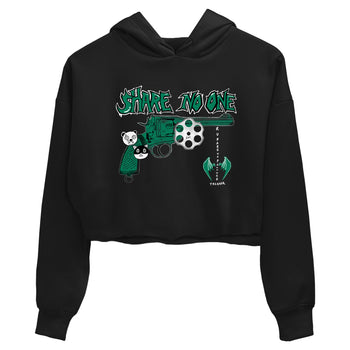 4s Oxidized Green shirts to match jordans Share No One sneaker match tees Air Jordan 4 Oxidized Green SNRT Sneaker Tees streetwear brand Black 2 crop tee